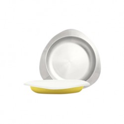 Viida Souffle Antibacterial Stainless Steel Plate - Lemon Yellow