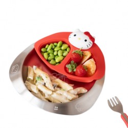 Viida x Hello Kitty Souffle Antibacterial Stainless Steel Plate with Food Divider 