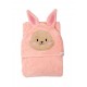 Akarana Baby Bunny Microfiber Coral Fleece Baby Hooded Towel - Bunny Pink