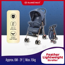 Sweet Heart Paris Lightweight Compact Size Baby Stroller Pram Jogger with 8 EVA Wheels (Blue)
