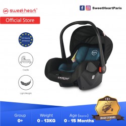 Sweet Heart Paris CS322 Group 0+ Baby Car Seat Carrier Assurance Rocker Cradle Adjustable Canopy JPJ MIROS ECER44 (Blue Star)