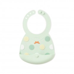 Viida Joy Series Baby Bib - Mint Green Polka Dots