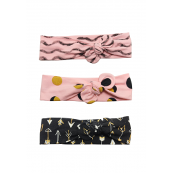 Headband set of 3 - Black Pink