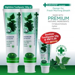 Dentiste Plus White Nighttime Toothpaste Tube 160g x 2 + Nighttime Toothpaste 50g