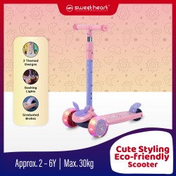 Sweet Heart Paris SCO701 Cute Pattern Design Scooter With Flashing Wheels Stylish Foldable Portable Rebound - Pink Rabbit