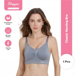 Women's Printed Pure Cotton Everyday Sleep Bras Wirefree Four Snaps Front  Closure Bralette Comfort Sports Nursing Bra (Color : Bean Paste, Size 