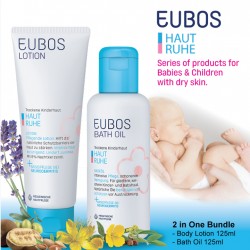 EUBOS Baby Bath Oil and Baby Lotion 125ml (Special Care For Baby Dry & Very Dry Skin)