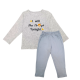 Trendyvalley Organic Cotton Long Sleeve Long Pant Pyjamas (Grey Lion)