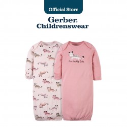 Gerber 2-Pack Baby Girls Leopard Gowns