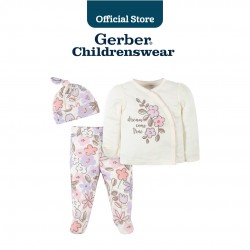 Gerber 3-Piece Baby Girls Bunny Ballerina Take-Me-Home Set