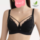 Premium Green Tea Lace Push Up Middle Button Nursing Bra (Black)