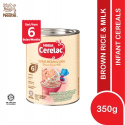 Nestle Cerelac Infant Cereals with Milk Brown Rice & Milk 350G (6 Months+)