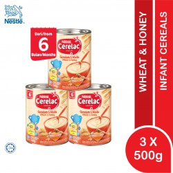 Nestle Cerelac Infant Cereals Wheat Honey 3 x 500G (6 Months+)