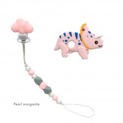 Teether Joy Pearl Morganite (Pink Triceratop)