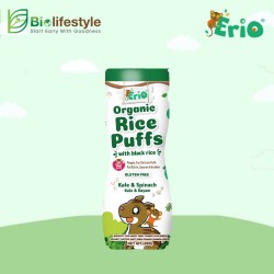 Erio Organic Black Rice Puffs 45g - Spinach & Kale 
