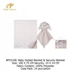 Bebe Favour Baby Dotted Blanked & Toy Giftset BP53108