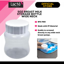 Lacte -5oz B/Milk Storage Bottle Wide Neck No Teat (2Pcs)-SBB