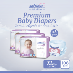 SoftLove | Platinum-Baby Diapers | XL size (PANTS) 3 pack Combo