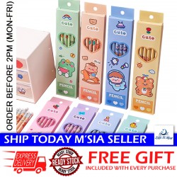 [Little B House] 6 pcs HB Pencil With Eraser Birthday Party Pack Stationary Set Pensel HB Alat Tulis Hadiah -ST21