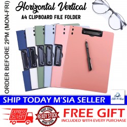 [Little B House] A4 Clipboard Writing Board Folder With Clip Document Storage Organizer Stationery Papan Klip -ST36