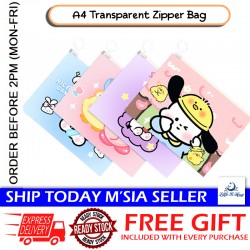 [Little B House] Cute Cartoon A4 File Holder A4 File Zipper Bag Waterproof Cute Stationery Fail Plastik -ST54