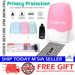 [Little B House] Data Privacy Stamp Roller Security Stamp Privacy Cover Eliminator Seal 保密印章 Chop Perlindungan -ST59