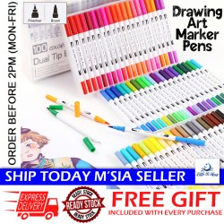 [Little B House] Double Head Pen Colour Pen Watercolour Brush Pen Calligraph Art Stationery 双头水彩笔 Pen Warna Air -ST63