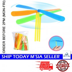[Little B House] 100pcs Flying Fairy Hand Rub Dragonfly Flying Stick Classic Toy Gift 竹蜻蜓 Mainan Kipas Terbang -FG05-100