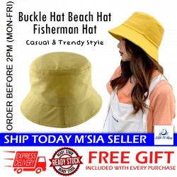 [Little B House] Trendy Bucket Hat Yellow Fisherman Hat 渔夫帽 Topi Kuning Topi Nelayan - HAT01-Yell