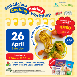 Super Kids BEGAlicious Baking Workshop - Cheesy Chicken Sticks with Fries