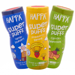 Happa organic Multigrain super puffs, variety pack of 3 (Vanilla Blueberry+Strawberry banana+Carrot Beetroot - 8 Months)