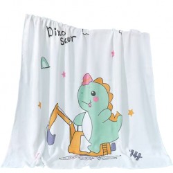 Akarana Baby Newborn Baby Bamboo Muslin Swaddle Soft Blanket (Dino On Truck)