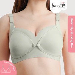 Bmama Mulberry Silk Front-Button Nursing Bra (Green)