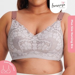 Bmama Plus Size Lace Wireless Nursing Bra (Purple)