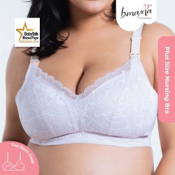 Bmama Plus Size 2-Tone Green Tea Lace Top Open Nursing Bra (Purple)