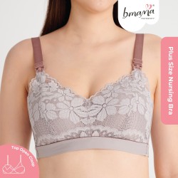 Bmama Super Soft Latex Lace Wireless Nursing Bra (Purple)