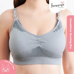 Bmama Comfort Breathable Hands-Free Pumping and Nursing Sport Bra - Grey