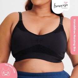 Bmama Comfort Breathable Hands-Free Pumping and Nursing Sport Bra - Black