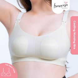 Bmama Premium Cooling Nursing Bra Top Open Nursing Clips - BR1101 Light Yellow
