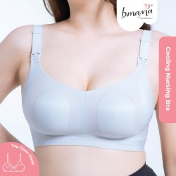 Bmama Premium Cooling Nursing Bra Top Open Nursing Clips - BR1101 Light Blue