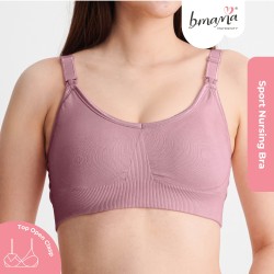 Bmama Supportive Sporty Nursing Bra Up Way Open: Mallow (Purple)