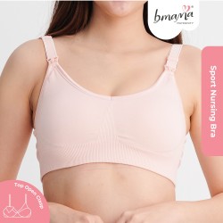 Bmama Supportive Sporty Nursing Bra Up Way Open: Mallow (Pink)