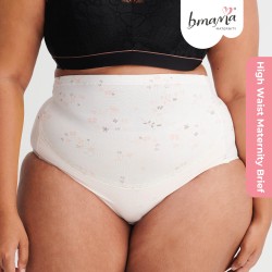 Floral High Waist Over The Bump Brief (Pink) 