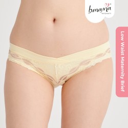 V-Shaped Low Waist Maternity Hygiene Panties (Yellow)