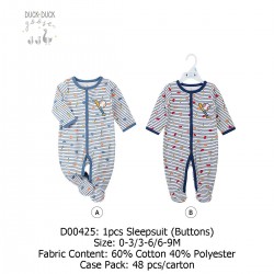 Duck Duck Goose 1Pcs Sleepsuit (Buttons) D00425A/D00425B