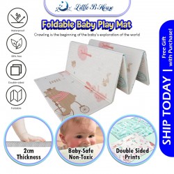 [Little B House] 2cm Thick Foldable Mat Baby Playmat Crawling Mat Double Sided Playmat 爬行地垫 宝宝地垫 Tikar Baby - BS04-2cm