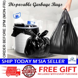 [Little B House] 50Pcs Disposable Vest Type Garbage Bag Black Plastics Trash Durable Waste Bag 垃圾袋 Beg Sampah - SO11