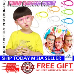 [Little B House] Funny Glasses Straws Flexible Drinking Straw Reusable Eyeglass Straw 眼镜吸管 Straw Cermin Mata -KW122
