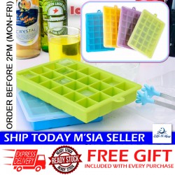[Little B House] 24 / 15 Grids Silicone Tray Ice Cube Maker Fruit Popsicle Ice Maker Baby Food Mold 硅胶冰格 Acuan Ais -KW16