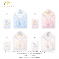 Bebe Favour 1Pc Baby Dotted Hooded Blanket With Mink Backing-Double Layer